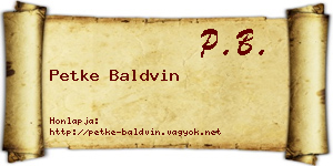 Petke Baldvin névjegykártya